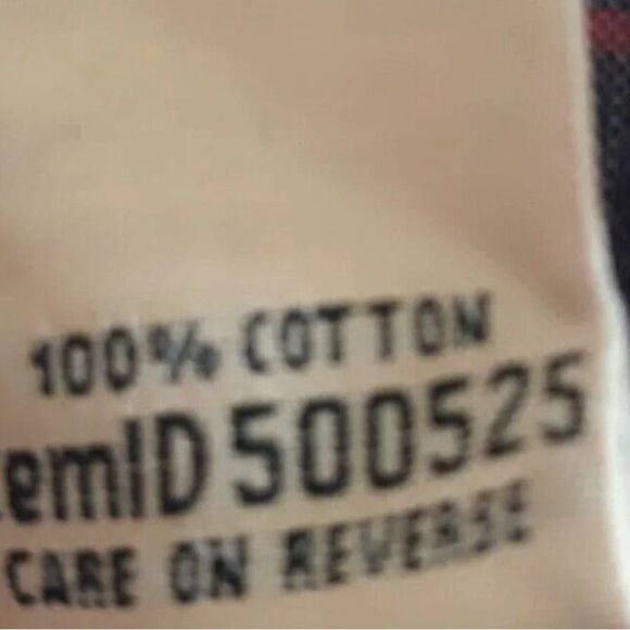 LL Bean Button Down Shirt Women Large Blue White Peach Stripes Long Sleeve - Picture 9 of 10